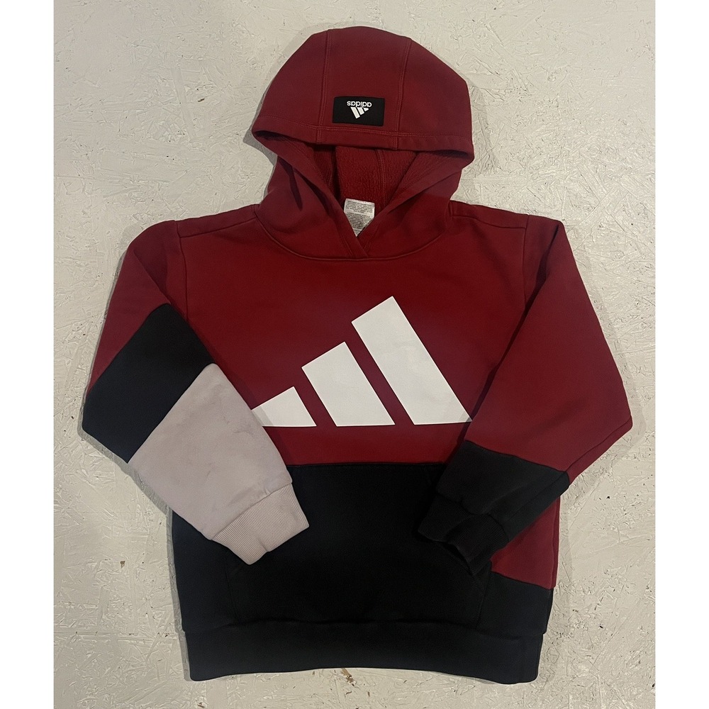Adidas Youth Sweatshirt Hoodie Kids Boys Size‎ XS Red Black Soccer Athletic
